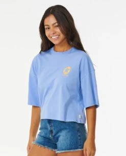 Flourish Heritage Crop Tee -Wavy Trend Wear 095wte 8962 2