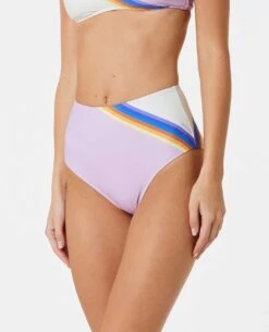 Sunrise Stripe High Waisted Good Coverage Bikini Bottom -Wavy Trend Wear 0aawsw 0108 3