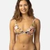 Mystic Floral Fixed Triangle Bikini Top -Wavy Trend Wear 0bwwsw 0090 1