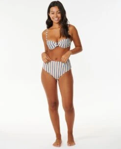Tropics Stripe High Waist Cheeky Coverage Bikini Bottoms -Wavy Trend Wear 0ccwsw 3282 4