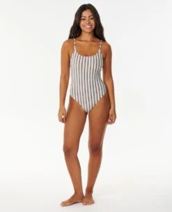 Tropics Stripe Cheeky Coverage One Piece Swimsuit -Wavy Trend Wear 0dlwsw 3282 4
