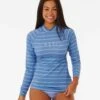 Golden Rays Long Sleeve UV Rash Guard -Wavy Trend Wear 12vwrv 1651 1