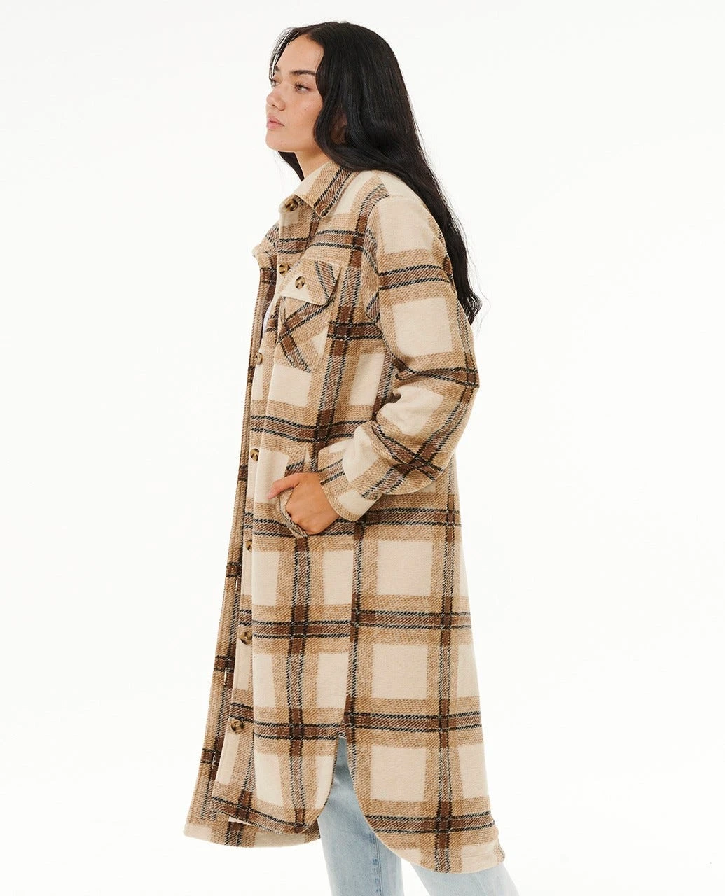 Long Line Check Jacket 4 Long Line Check Jacket - Image 2